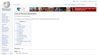 
                            8. List of Portal characters - Wikipedia - Portal 2 Outside Aperture