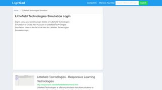
                            7. Littlefield Technologies Simulation Login or Sign Up - Littlefield Technologies Portal