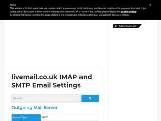 
                            5. livemail.co.uk IMAP and SMTP Email Settings