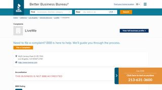 
                            8. LiveMe | Complaints | Better Business Bureau® Profile - Live Me Portal Error
