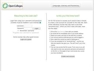 
                            7. LLN: Login to the site - Open Colleges