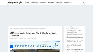 LMPeople Login  Lockheed Martin Employee Login Guideline