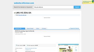 
                            5. lms.yic.edu.sa at WI. RCYCI E-Learning: Log in to the site - Yic E Learning Portal