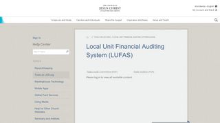 Local Unit Financial Auditing System (LUFAS) - Lufas Lds Login