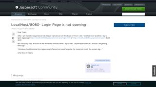 
                            1. LocalHost/8080- Login Page is not opening | Jaspersoft Community - 8080 Login