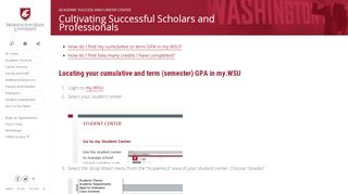 
                            8. Locating your GPA and completed credits in myWSU ... - Uws Mysr Portal
