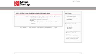 
Locked? - Maine Savings Online Banking
