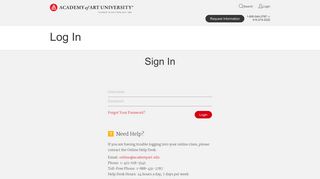
                            7. Log In | Academy of Art University - Art Institute Campus Portal