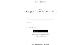 Log in - Bang & Olufsen - Beo Portal