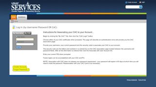 
                            3. Log In (by Username/Password OR CAC) - USAF Services - Af Adls Portal