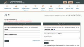 
                            1. Log In - California Department of Tax and Fee Administration ... - Boe Portal