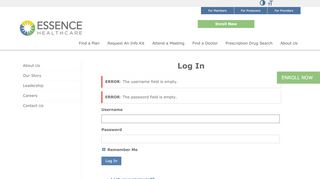 
                            2. Log In | Essence Healthcare - Essence Healthcare Provider Portal
