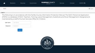 
Log in - Fairfax County  

