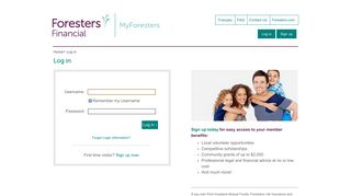 
                            1. Log in - Foresters Financial - Forester Insurance Portal