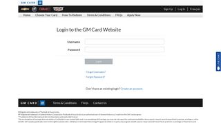 Log In - GM Card