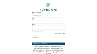 Log in - HealthCheck