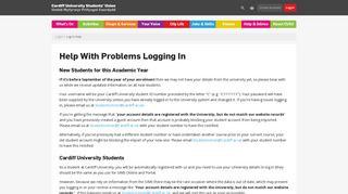 
                            5. Log In Help - Cardiff University Students' Union - Cardiff Portal Email