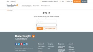 
                            4. Log In - Hunter Douglas Architectural - Myhunterdouglas Com Portal