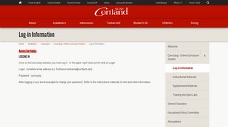 
                            5. Log-in Information - SUNY Cortland - Myreddragon Portal