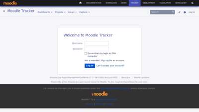 Log in - Moodle Tracker