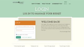 
Log In | Personal Budget Software | Goodbudget  
