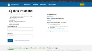 
                            3. Log In | Prudential Financial
