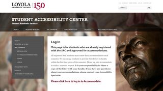 
                            6. Log In: Student Accessibility Center: Loyola University Chicago - Loyola Student Portal