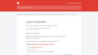 
                            3. Log in to AgentNet | PropertyGuru Singapore Help Center - Property Guru Agent Portal