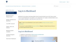 Log in to Blackboard – Concordia University-Portland Help ... - Concordia University Portland Oregon Online Portal
