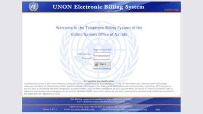Log in to E-Billing System