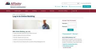 
                            6. Log in to Online Banking: Affinity Federal Credit Union - Affinity Member Portal