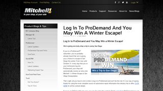
                            4. Log In to ProDemand and You May Win a Winter ... - Mitchell 1 - Prodemand 1 Portal