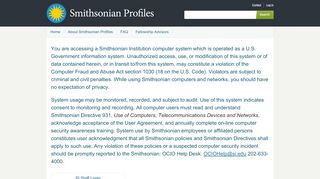 
                            3. Log in to Smithsonian Profiles - Smithsonian Email Portal