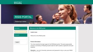 
                            1. Log in to the portal - University of Reading - Risis Portal