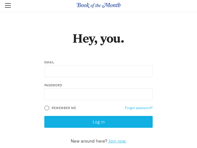 
                            8. Log in to your account | Book of the Month
