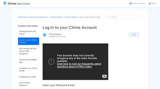 
                            1. Log In to your Chime Account – Chime Support (Chime ... - Chime Me Portal
