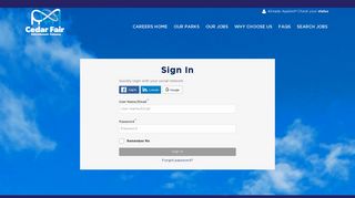 
                            5. Log-in To Your Profile - Cedar Fair Career Website - Cedar Fair JobNet - Carowinds Payment Portal