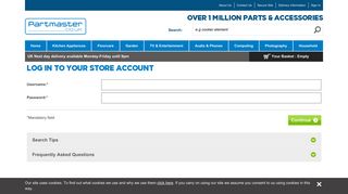 
                            3. Log in to your store account - Partmaster - Partmaster Portal