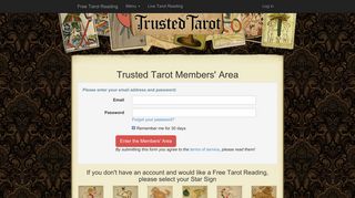 
Log in to your Trusted Tarot account  
