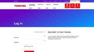 Log in  Toshiba