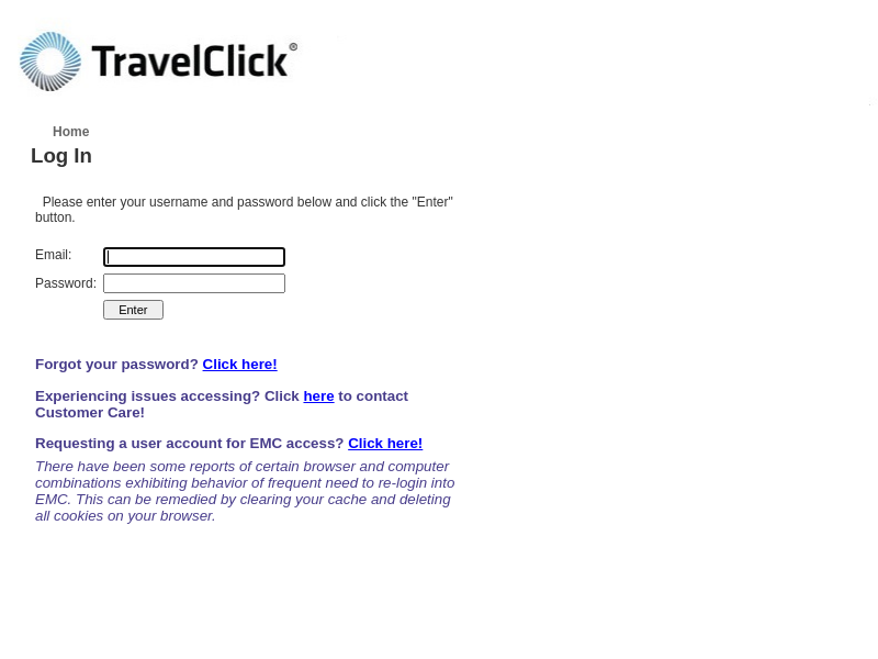 Log In - TravelClick