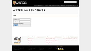 
                            1. Log in - University of Waterloo - Uwaterloo Residence Portal