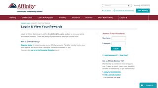 
                            7. Log In & View Your Rewards - Affinity Federal Credit Union - Affinity Member Portal