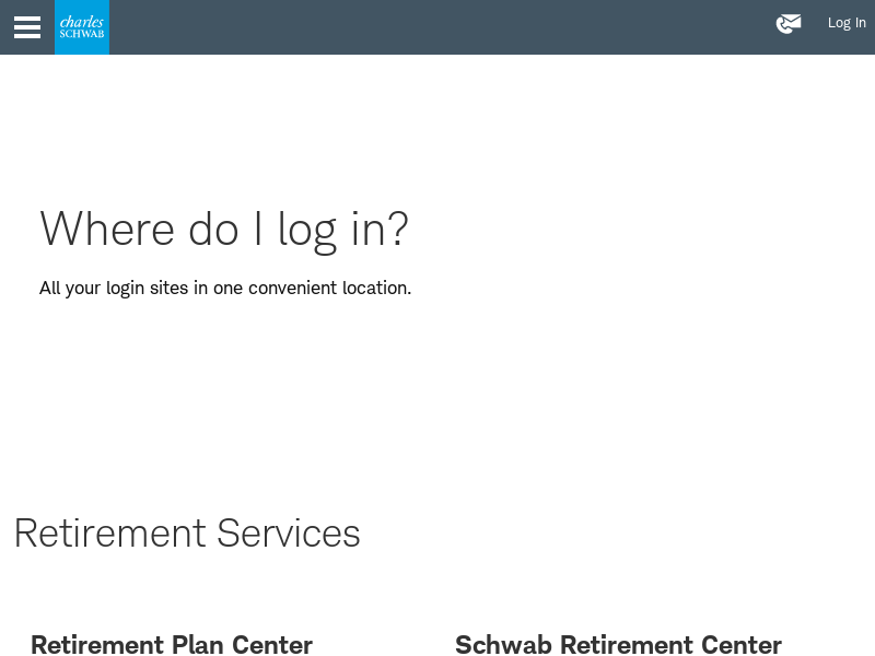 
                            2. Log In | Workplace Financial Services - Charles Schwab