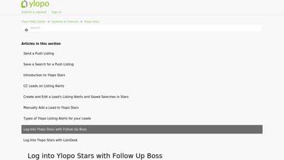 Log into Ylopo Stars with Follow Up Boss – Ylopo Help Center
