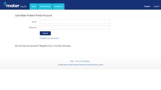 
Log On - Mater Patient Portal  

