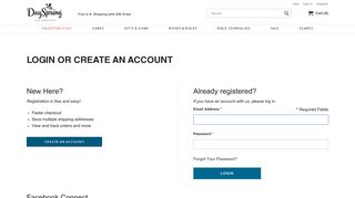 
log right into your account - DaySpring  
