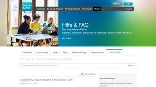 
                            2. Loggen Sie sich in Ihr Konto/Depot ein - Consorsbank ... - Cortal Consors Depot Portal