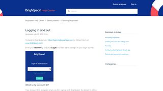 
                            5. Logging in and out – Brightpearl Help Center - Brightpearl Customer Portal