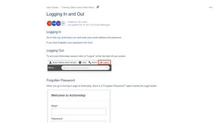 
                            7. Logging In and Out - Knowledge Base - Actionstep Portal